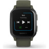 Часы GARMIN VENU SQ – MUSIC EDITION SLATE ALUMINUM BEZEL WITH MOSS CASE AND SILICONE BAND 010-02426-13